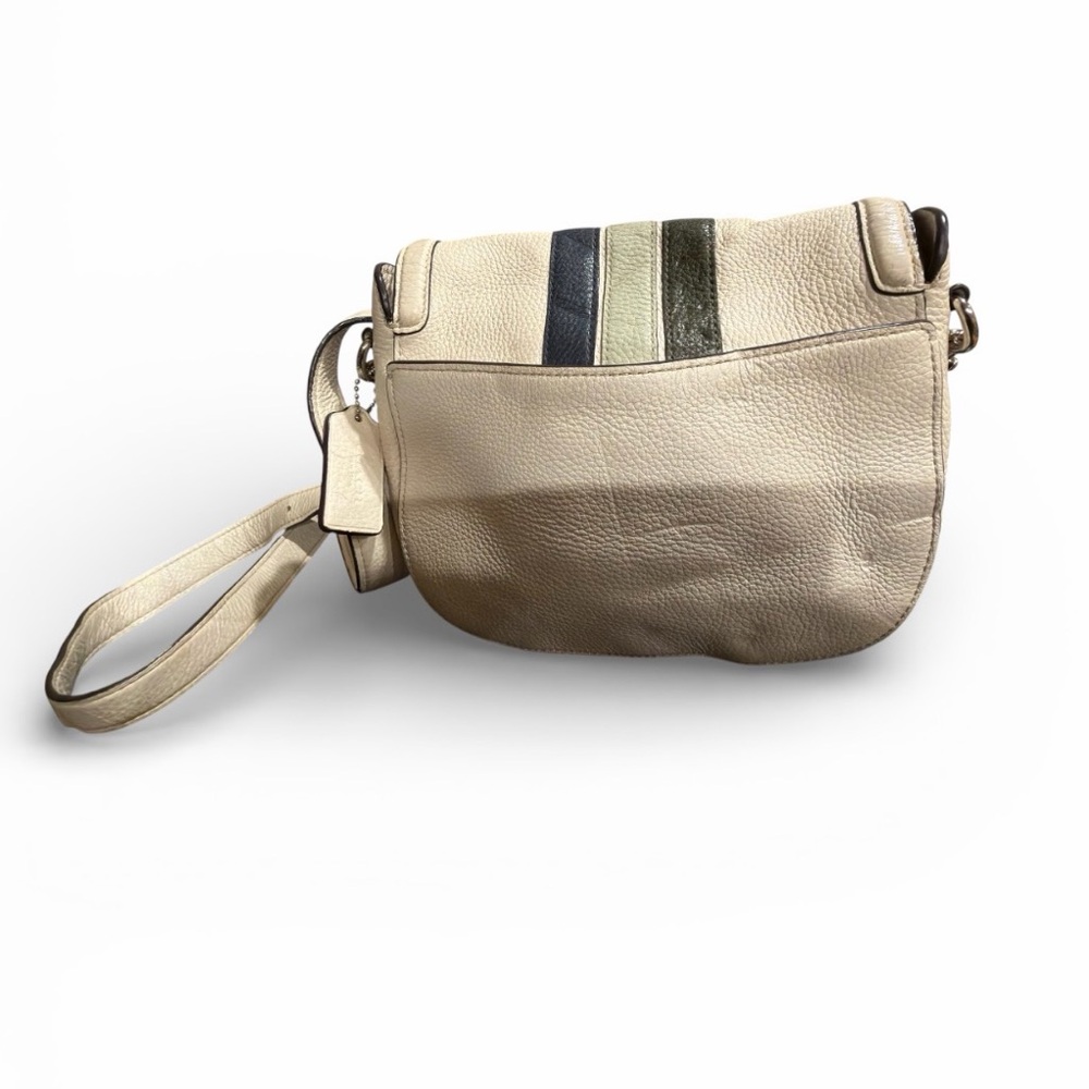Coach Cream and Olive Crossbody leather jade  Bag 1924 - Picture 5 of 14